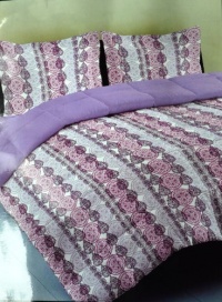 Steve Madden Abbey 3 Piece Full/queen Comforter Bedding Set Purple Colors