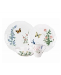 Fresh from the garden, the Lenox Butterfly Meadow Herbs dinnerware set blooms with flowering herbs in a perfect-for-dining play on the beloved springtime motif. Featuring sturdy porcelain with a delicately scalloped edge.