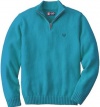 Ralph Lauren CHAPS Mens 1/4 Zip Cotton Knit Sweater Medium 38-40 Blue Turquoise