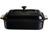 Le Creuset 4.5-qt. Stoneware Covered Rectangular Casserole, Black Onyx.