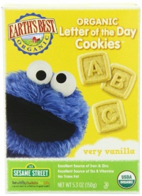 Earth's Best Organic Very Vanilla Letter of the Day Cookies, 5.3 Ounce Box (Pack of 6)