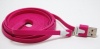 CablesFrLess (TM) Hot Pink 10ft 8 pin to USB Tangle Free Flat Noodle Charging / Data Sync Cable fits iPhone 5, iPod Touch 5 and iPad mini