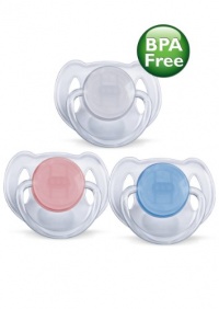 Philips AVENT BPA Free Translucent Pacifier, 6-18 Months, 2-Pack, Colors May Vary