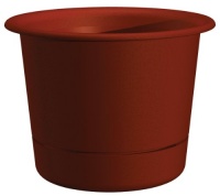 Dynamic Design WS1012PO Westbury 10-Inch Poly Planter with Attached Saucer, Pomegranate