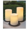 Inglow CGT20335WH3 Flameless Candles Round Outdoor Candles with Timer, White,   3-Pack