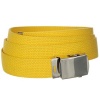 Yellow One Size Canvas Military Web Belt With Silver Slider Buckle