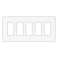 Cooper Wiring Devices 9525WS Aspire Screwless Wallplate, 5-Gang, White Satin