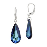 Sterling Silver Swarovski Elements Teardrop Lever Back Earrings