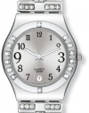 swatch Women's YLS430 Quartz Silver Dial Stainless Steel Watch