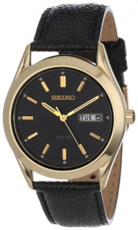 Seiko Men's SNE054 Solar Strap Black Dial Watch