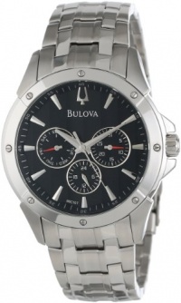 Bulova Men's 96C107 Black Dial Bracelet Watch