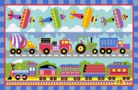 LA Rug Trains, Planes & Trucks Rug 19x29