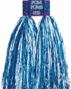 Plastic Pom Poms - White & Blue (2 count)