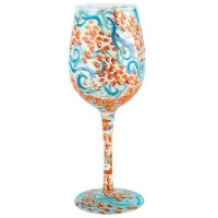 Santa Barbara Design Studio GLS11-5526K Lolita Love My Wine Hand Painted Glass, Fish Out of Water