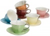 Classic Coffee & Tea Inside Out Heart Cups & Saucers, Set of 6, Assorted/Platinum, 3 Oz.