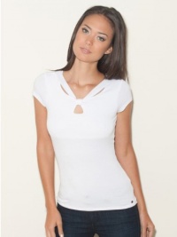 GUESS Mimi Cap-Sleeve Top, TRUE WHITE (MEDIUM)