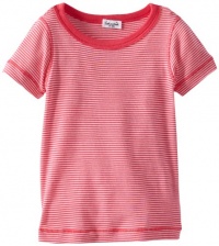 Splendid Littles Baby-boys Newborn Always Mini Stripe Crew Tee, Flamingo, 6-12 Months