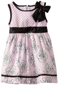 Nannette Girls 2-6X Floral Polka Dot Printed Dress, Blush Bride, 3T