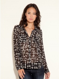 GUESS Isabel Houndstooth Shirt, MULTIPLE COLORS (XS)