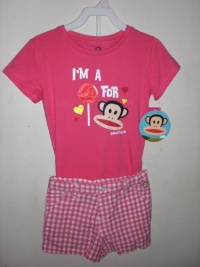 Paul Frank 43622014-09T 2 Piece Short Set, Color Pink, Size 6/6x