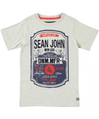 Sean John Dnm. Mfr. V-Neck T-Shirt (Sizes 8 - 18) - gray, 10 - 12