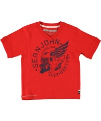 Sean John Stunt Skeleton V-Neck T-Shirt (Sizes 2T - 4T) - red, 2t