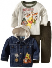 Disney Baby-Boys Infant 3 Piece Winnie The Pooh And Tigger Denim Jacket Set