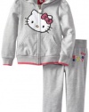 Hello Kitty Girls 2-6X Pant Set with Hoodie, Heather Grey, 6x