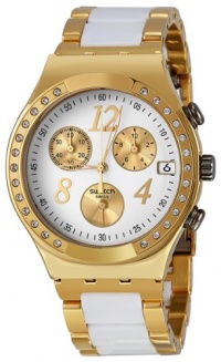 Swatch Irony Dreamwhite Yellow Chronograph Gold-Tone Steel Ladies Watch YCG407G