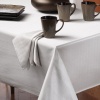 Benson Mills Romance Herringbone Fabric Tablecloth, White, 60-Inch-by-104-Inch