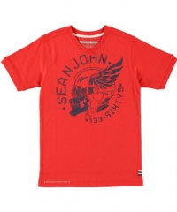 Sean John Boys 12-24 Months Screen V Tee (12M, Red)