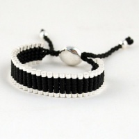 Adjustable Friendship Silver Links Bracelet - Black