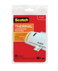 Scotch(TM) Thermal Laminating Pouches, 2.36 Inches x 3.74 Inches, 20 Pouches (TP5851-20)