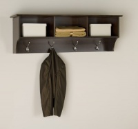 Entryway Wall Mount Coat Rack w 3 Cubbies in Espresso (Espresso)