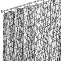 InterDesign Abstract Shower Curtain, Black/White