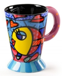 A work of art, the vividly hued, wildly patterned Fish latte mug showcases the one-of-a-kind style of world-renowned Brazilian artist Romero Britto.