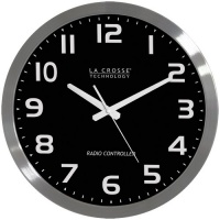 La Crosse Technology WT-3161BK 16-Inch Stainless Steel Atomic Clock