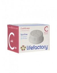 Lifefactory Solid Cap 2 Pack, White