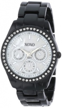 XOXO Women's XO115 Black Enamel and Rhinestone Accent Bracelet Watch