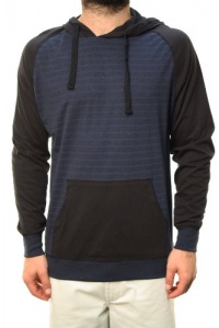 RetroFit Men's Long Sleeve Pullover Hoodie Sweater Striped Blue/Black