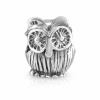 Chuvora Sterling Silver Big Eyes Owl Bead Charm Fits Pandora Bracelet