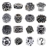 Flower Pandora Style Charms [15] European Antique Silver Floral Bracelet Spacer Beads, Bulk Lot of Fifteen Spacers for Bracelets and Necklaces, Unthreaded Core Size 4.5-5.5mm Fits Most Genuine Brands, an Authentic Timeline Treasures Original, Carefully In