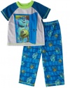 Disney Boys 2-7 Say Hi To The Monsters Short Sleeve Pajama Set