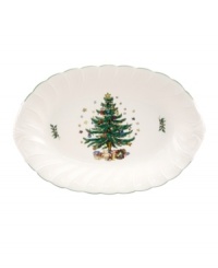 As your family and friends gather around the holiday table, serve up something special on Nikko's Happy Holidays oval platter. Coordinating holiday dinnerware and dishes available.