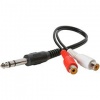 Parts Express 1/4 Inch Stereo Plug To 2 RCA Female Adapter Cable 6 Inch