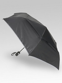 An essential umbrella that opens and closes automatically with the simple push of a button. The vented, wind-resistant canopy is finished with reflective edging for high visibility. Custom-molded, sure grip handle Includes wrist strap and storage sleeve 11¼ X 2½ diam.(closed) 38½ diam. (open) Nylon Imported