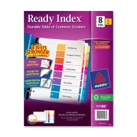 Avery Ready Index Table of Contents Dividers, 8-Tab, Multi-Color, 6 Sets (11186)