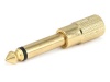 Monoprice Metal 6.35mm (1/4 Inch) Mono Plug to 3.5mm Stereo Jack Adaptor - Gold Plated