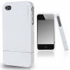 Casecrown CC-IP4-UV2-WHT Metallic Slash Glider Apple iPhone 4 and 4S Case - 1 Pack - Retail Packaging - White