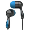 JBuds Hi-Fi Noise-Reducing Earbuds Style Headphones (Black / Electric Blue)